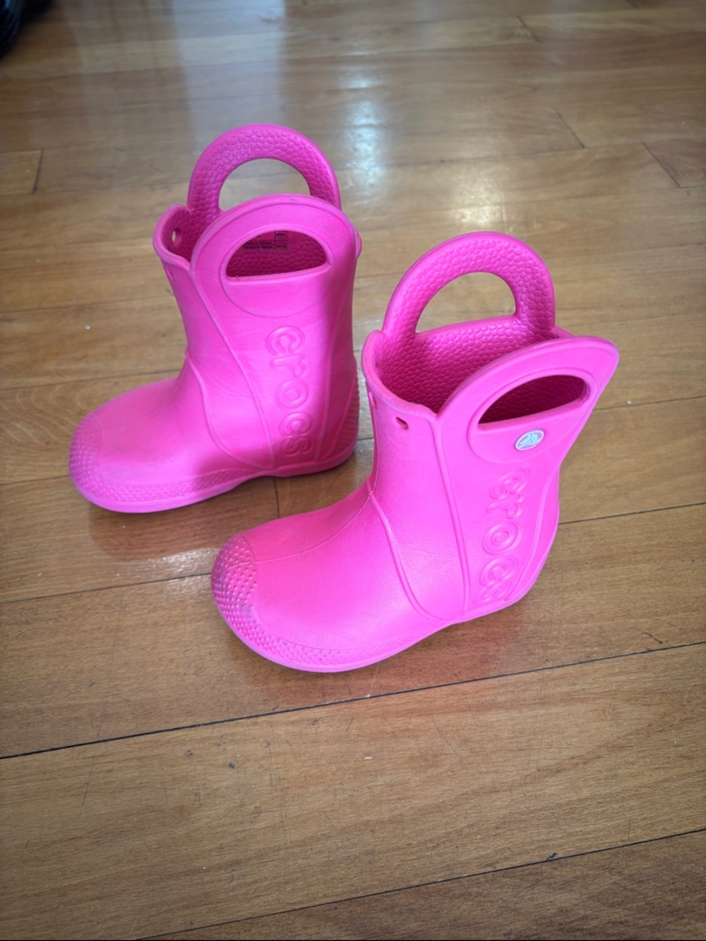CROCS Kids' Pink Handle Rain Boots